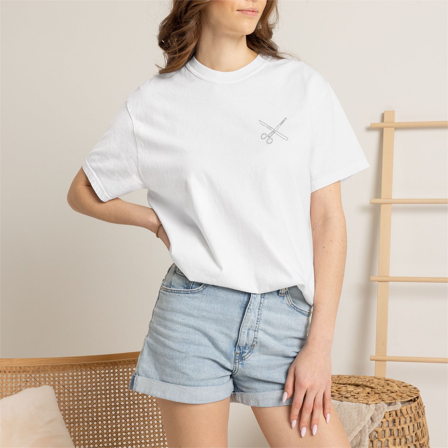 Surgical Instruments Logo T-Shirt | Minimal Pocket Graphic