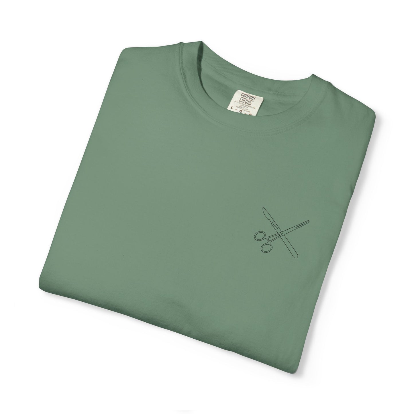 Surgical Instruments Logo T-Shirt | Minimal Pocket Graphic
