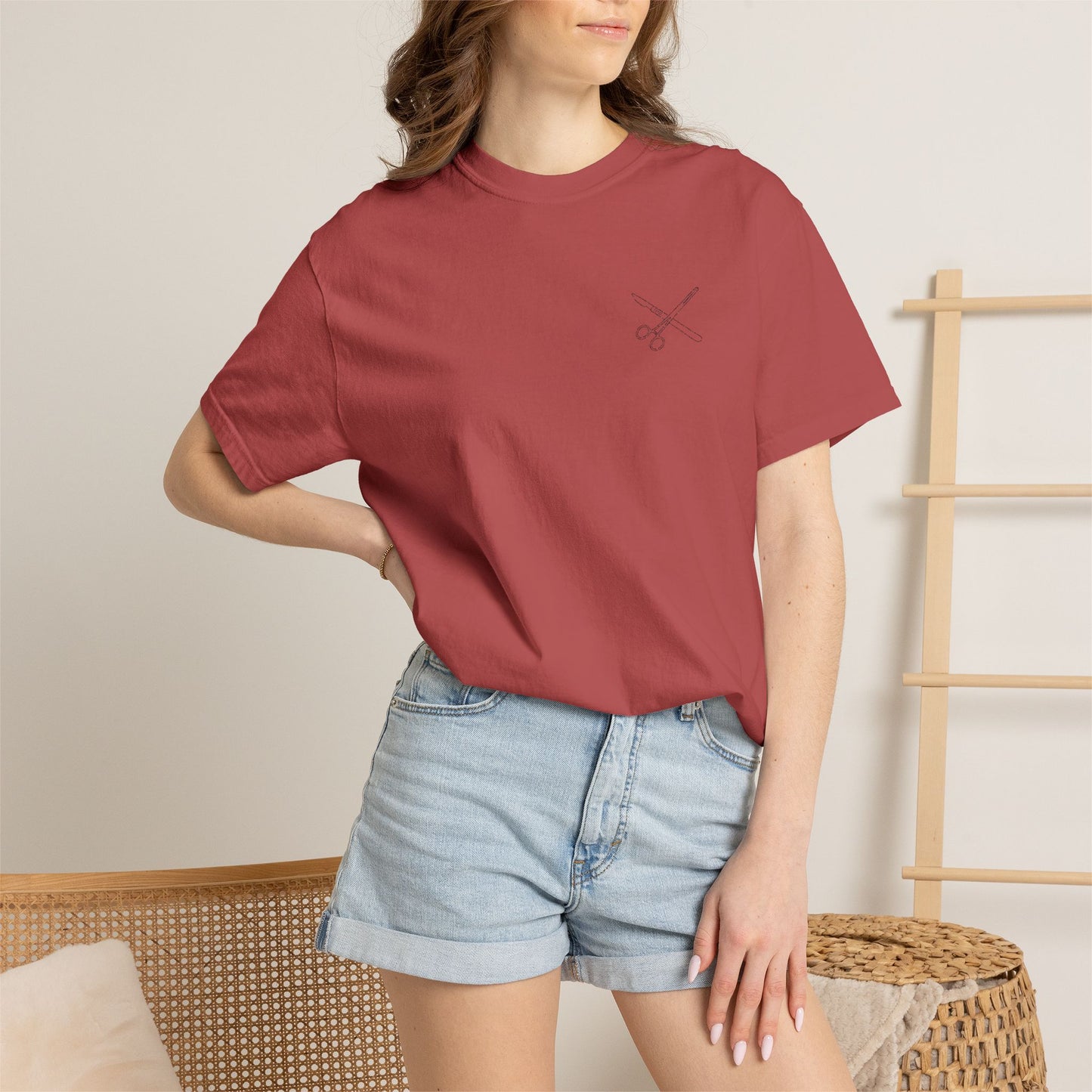 Surgical Instruments Logo T-Shirt | Minimal Pocket Graphic