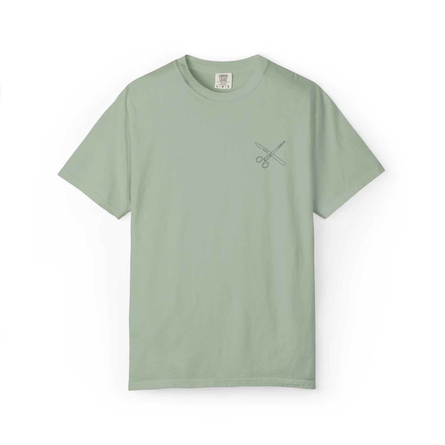 Surgical Instruments Logo T-Shirt | Minimal Pocket Graphic