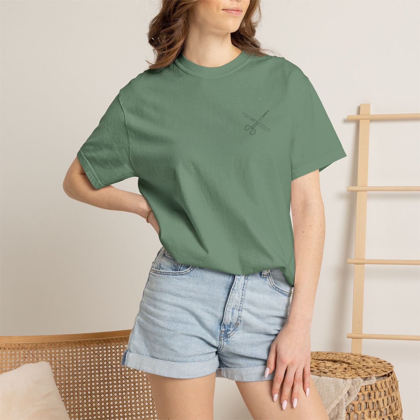 Surgical Instruments Logo T-Shirt | Minimal Pocket Graphic