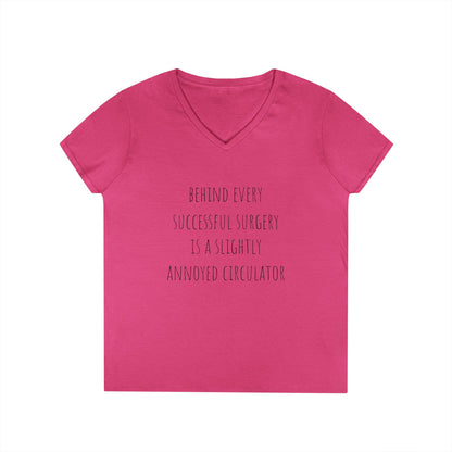 Circulator V-Neck T-Shirt — "Behind Every Successful Surgery..."
