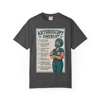Arthroscopy Checklist Nurse T-shirt | Surgery Retro Tee