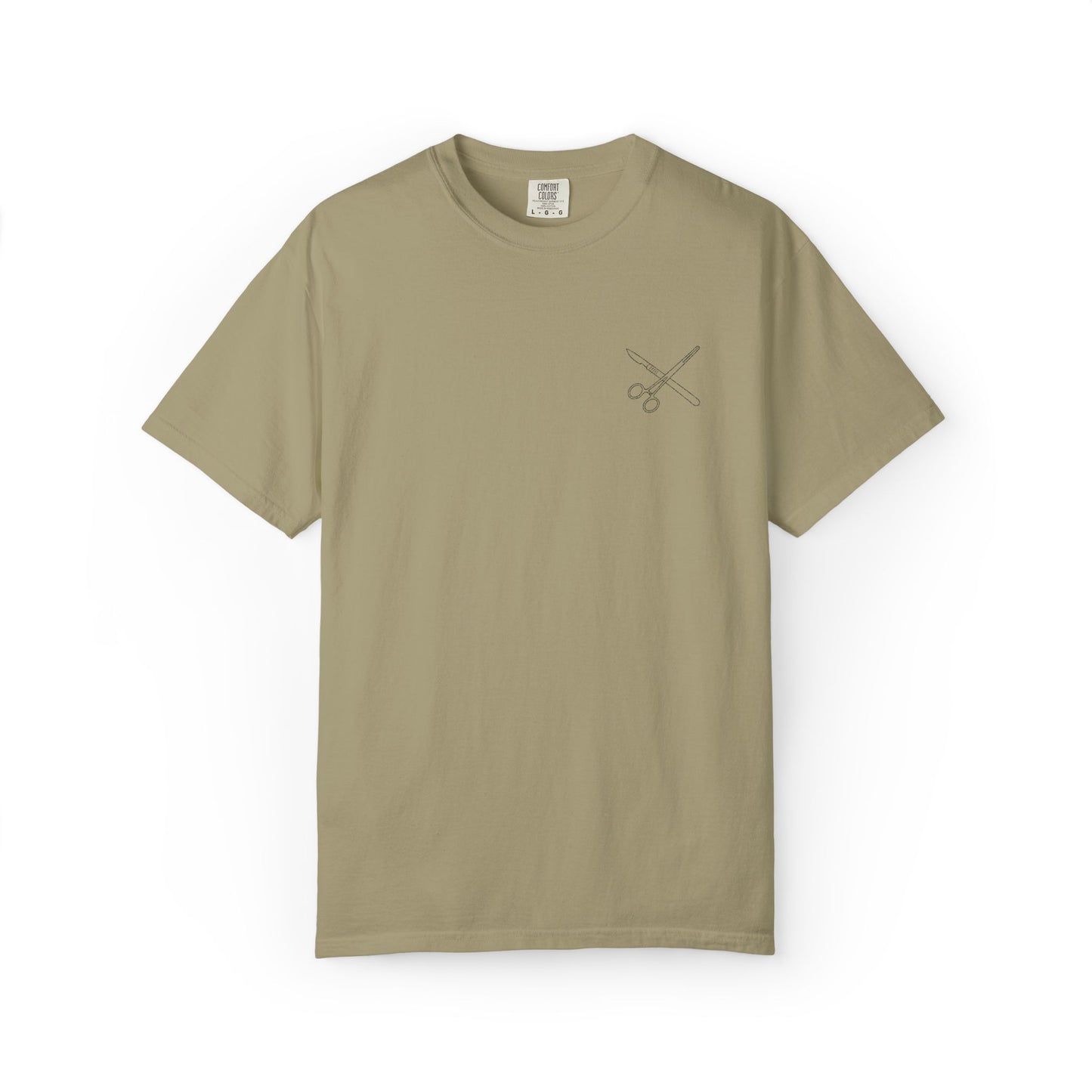 Surgical Instruments Logo T-Shirt | Minimal Pocket Graphic