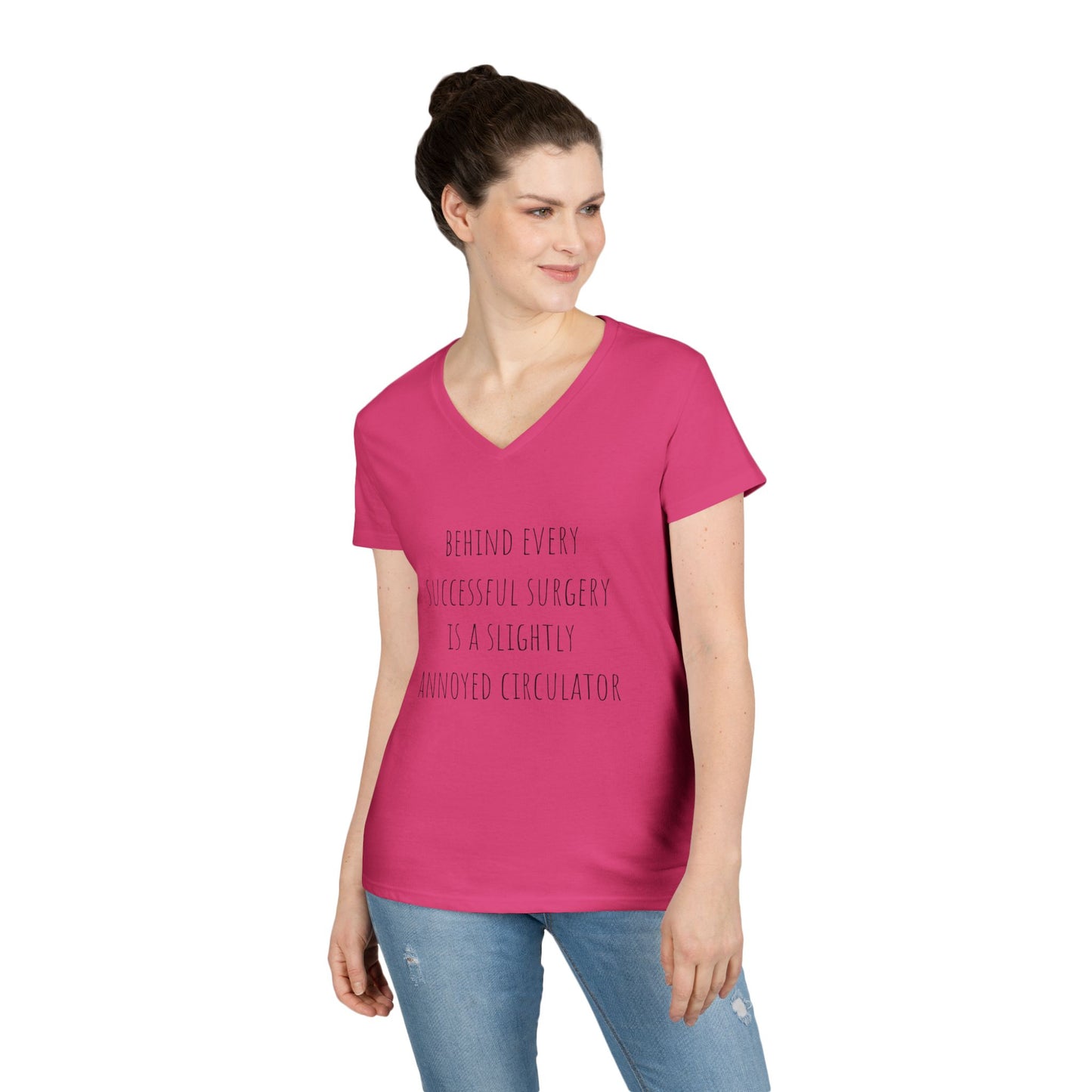 Circulator V-Neck T-Shirt — "Behind Every Successful Surgery..."