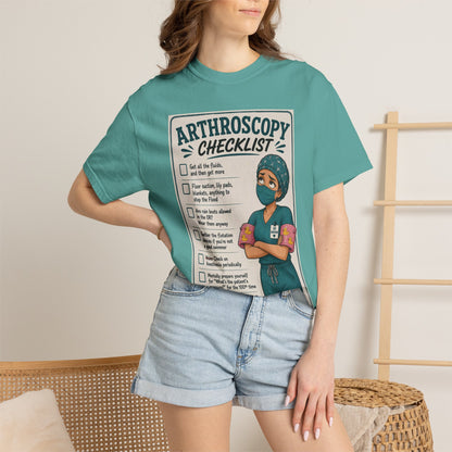 Arthroscopy Checklist Nurse T-shirt | Surgery Retro Tee