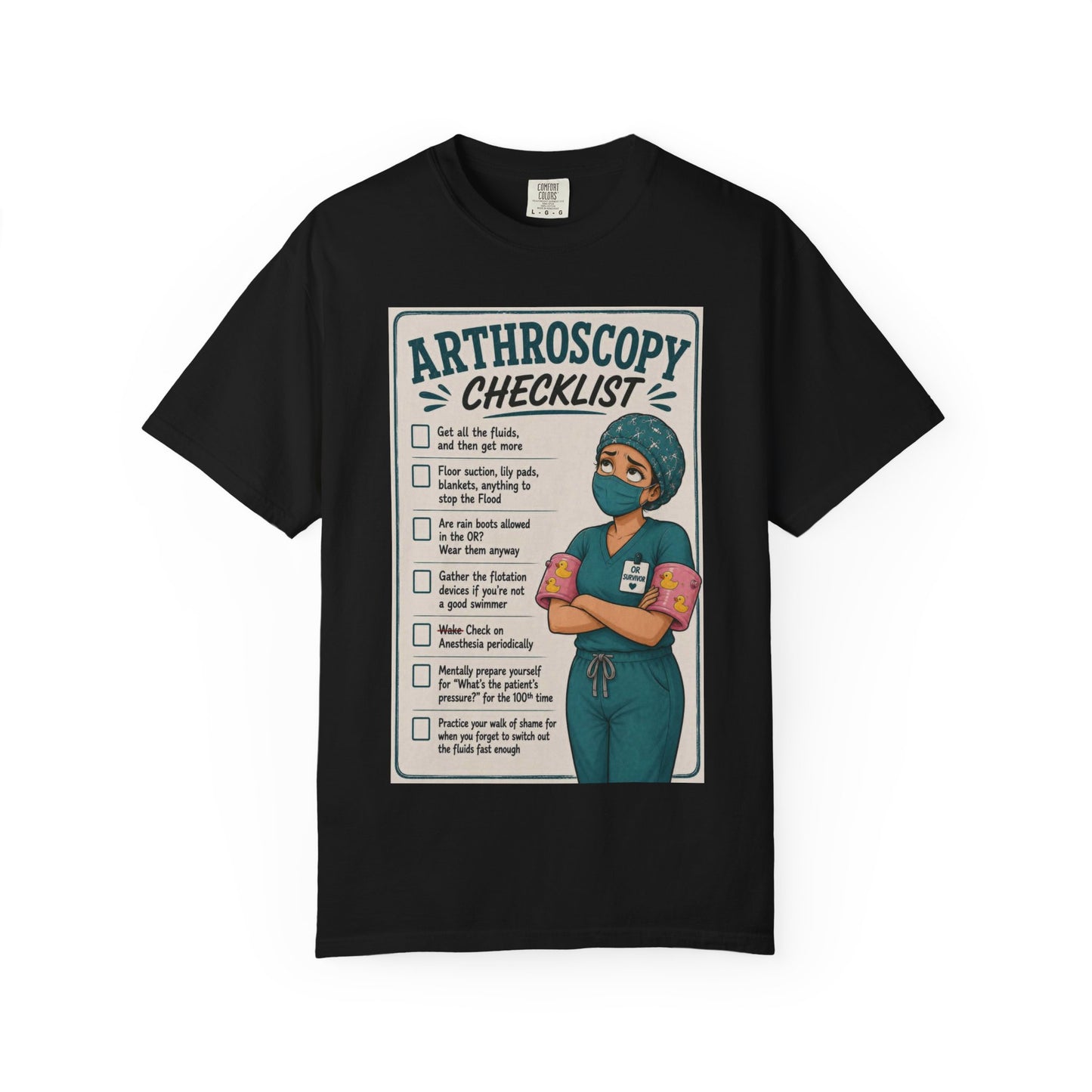 Arthroscopy Checklist Nurse T-shirt | Surgery Retro Tee