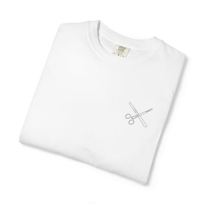 Surgical Instruments Logo T-Shirt | Minimal Pocket Graphic