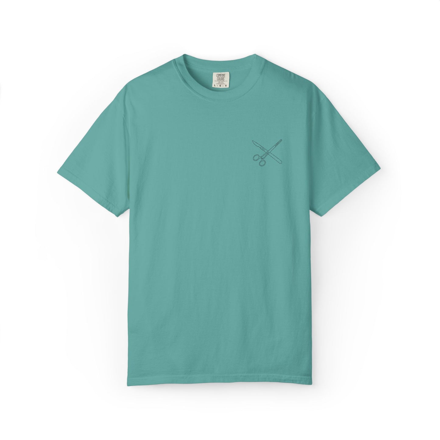 Surgical Instruments Logo T-Shirt | Minimal Pocket Graphic