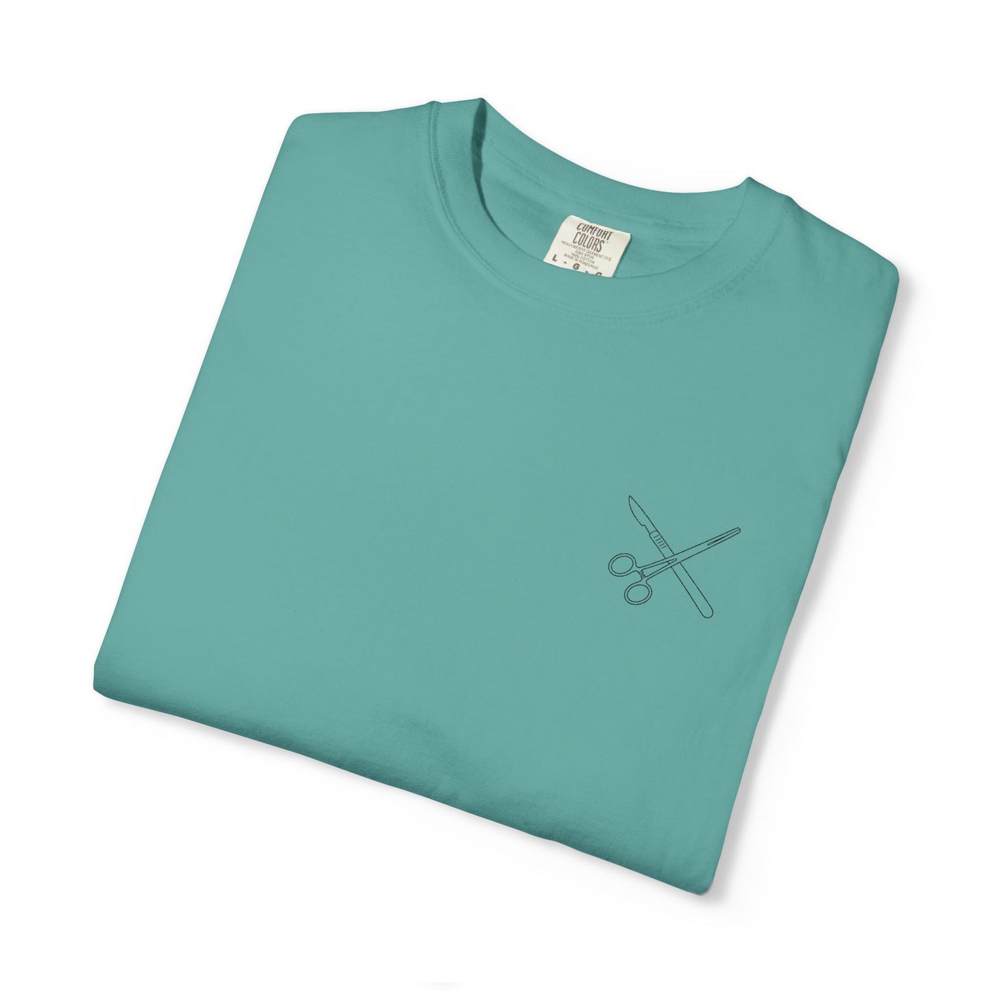 Surgical Instruments Logo T-Shirt | Minimal Pocket Graphic