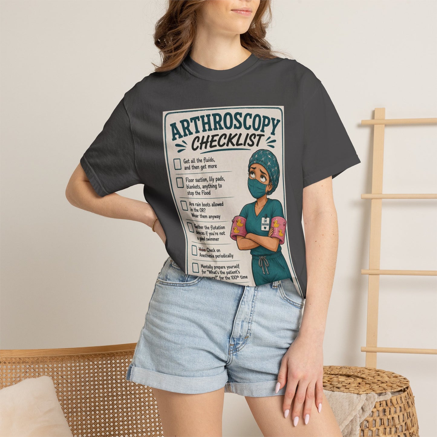 Arthroscopy Checklist Nurse T-shirt | Surgery Retro Tee