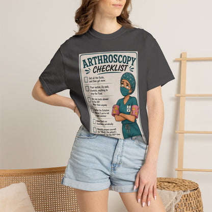 Arthroscopy Checklist Nurse T-shirt | Surgery Retro Tee